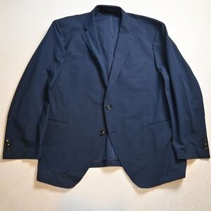 Sene 50S Navy Blue Performance Stretch Unstructured Blazer Jacket Sport Coat